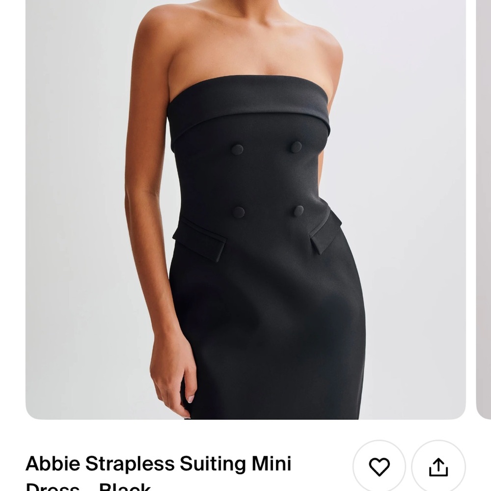 Meshki Abbie Strapless Black Mini Dress